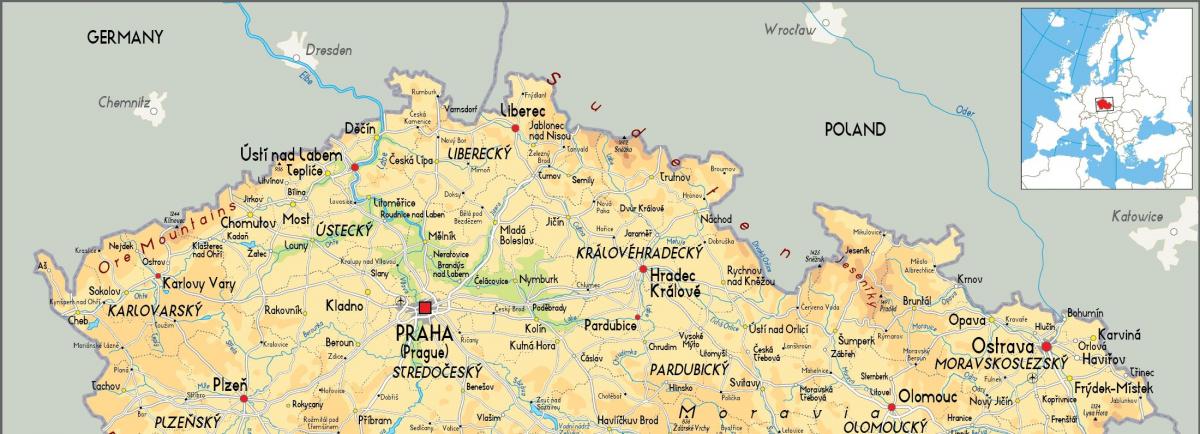 Nord della Repubblica Ceca (Cecoslovacchia) mappa
