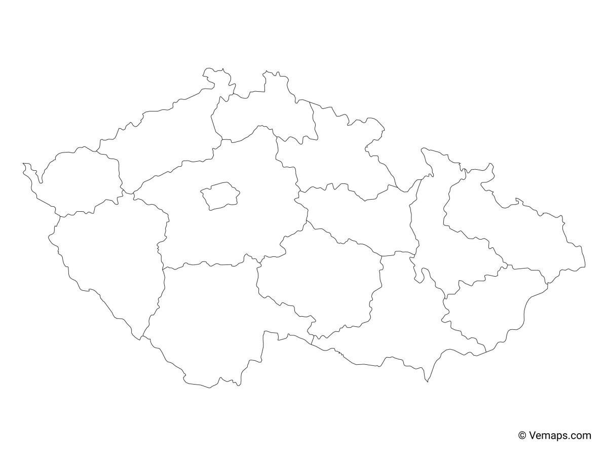 Mappa delle curve di livello della Repubblica Ceca (Cecoslovacchia)